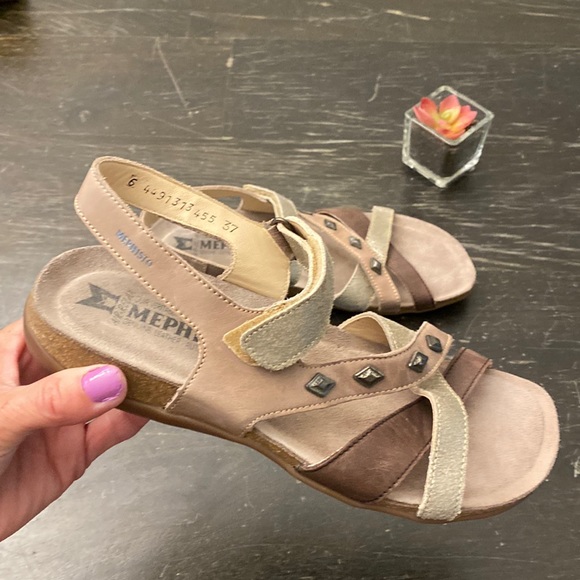 Mephisto | Shoes | 59 Mephisto X Zappos Multi Toned Leather Strappy Sandals  Womens 37 | Poshmark